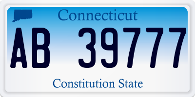 CT license plate AB39777