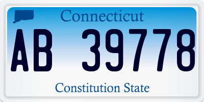 CT license plate AB39778