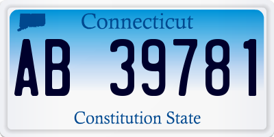 CT license plate AB39781