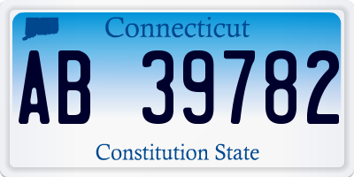 CT license plate AB39782