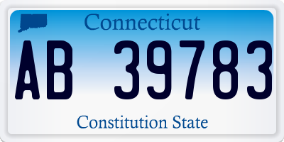 CT license plate AB39783