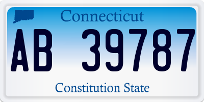 CT license plate AB39787