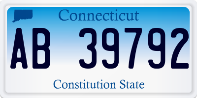 CT license plate AB39792