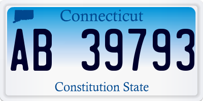 CT license plate AB39793