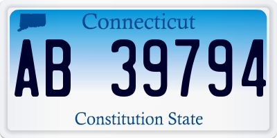 CT license plate AB39794