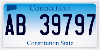 CT license plate AB39797