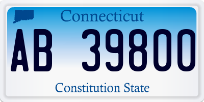 CT license plate AB39800