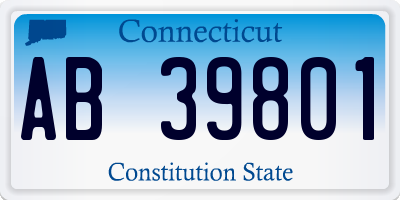 CT license plate AB39801