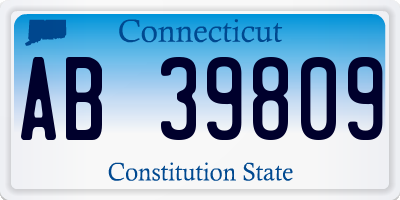 CT license plate AB39809