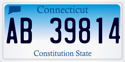 CT license plate AB39814