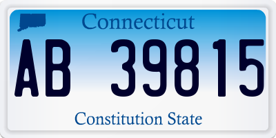 CT license plate AB39815