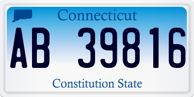 CT license plate AB39816