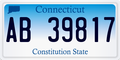 CT license plate AB39817