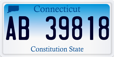 CT license plate AB39818
