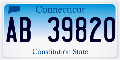 CT license plate AB39820