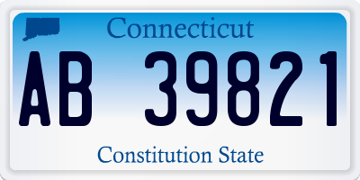 CT license plate AB39821