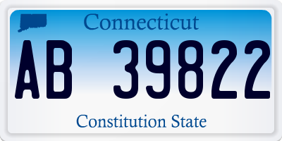 CT license plate AB39822