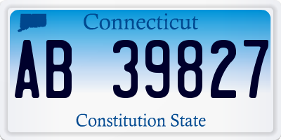 CT license plate AB39827