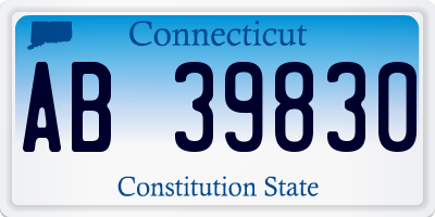 CT license plate AB39830