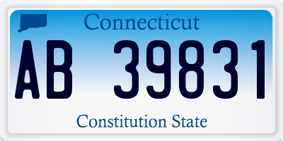 CT license plate AB39831