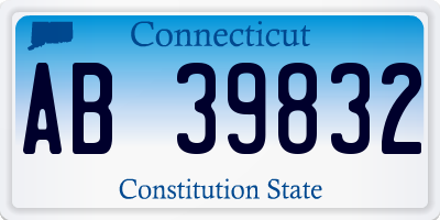 CT license plate AB39832