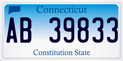 CT license plate AB39833