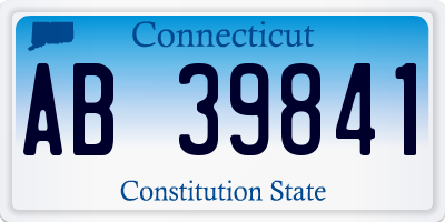 CT license plate AB39841