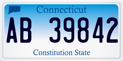 CT license plate AB39842