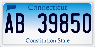 CT license plate AB39850