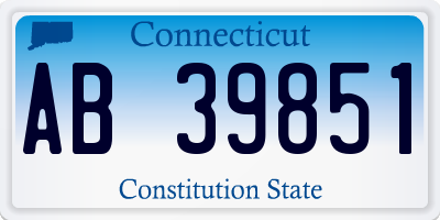 CT license plate AB39851