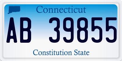 CT license plate AB39855