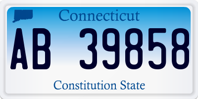 CT license plate AB39858