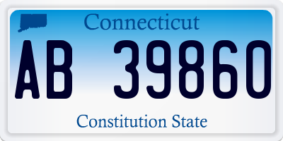CT license plate AB39860