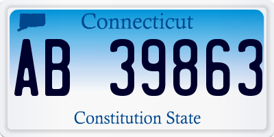 CT license plate AB39863