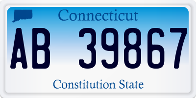 CT license plate AB39867