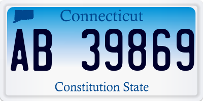 CT license plate AB39869