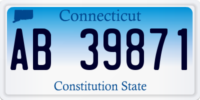 CT license plate AB39871