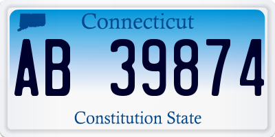 CT license plate AB39874