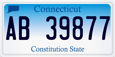CT license plate AB39877