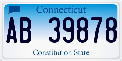 CT license plate AB39878
