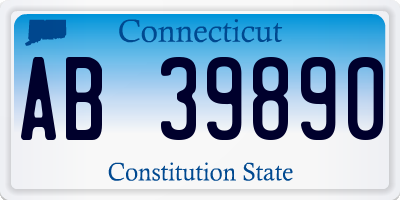 CT license plate AB39890