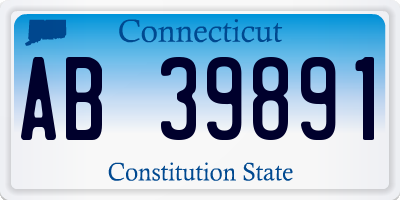 CT license plate AB39891