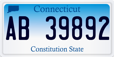 CT license plate AB39892