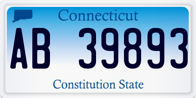 CT license plate AB39893