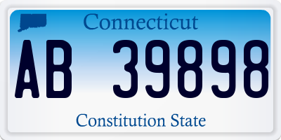 CT license plate AB39898