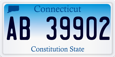 CT license plate AB39902