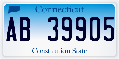CT license plate AB39905