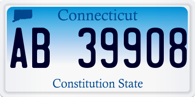 CT license plate AB39908