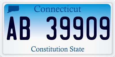 CT license plate AB39909