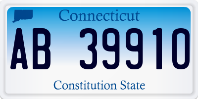 CT license plate AB39910